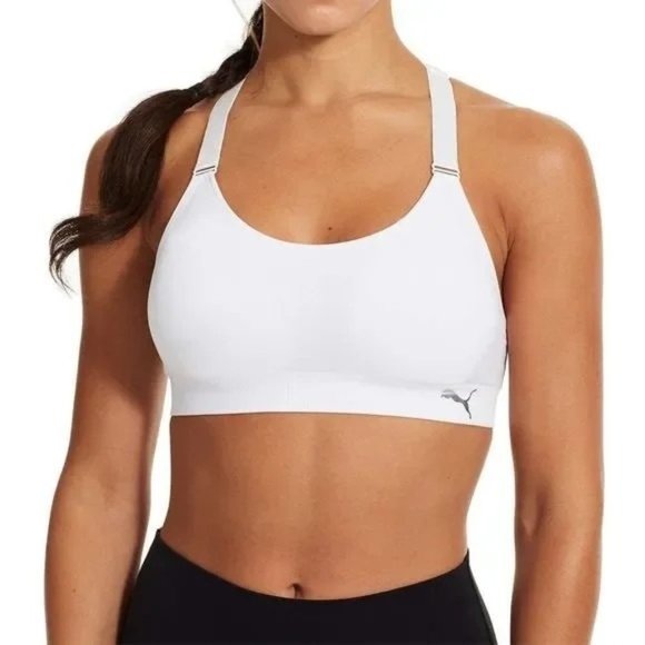 PUMA Ladies Sports Racerback Bra, 3-pack Black, Gray and White - NEW - Picture 3 of 8